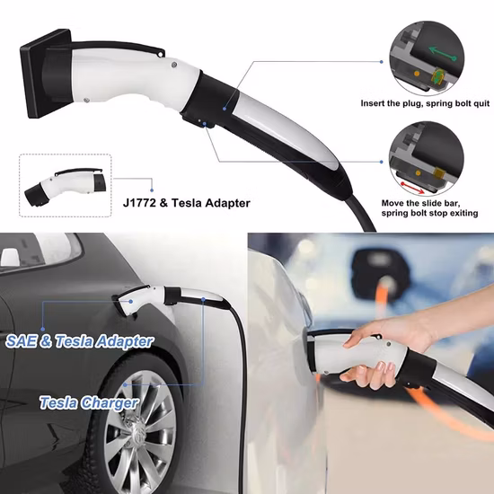 Adaptateur de charge 48A pour Tesla vers J1772 EV, adaptateur de voiture de Type 1, nouvelle énergie, 250V pour chargeur Tesla