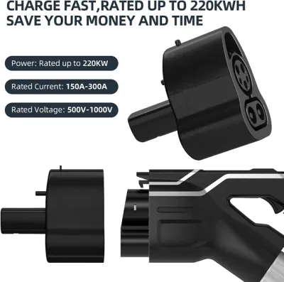 Adaptateur de chargeur CCS pour Tpc avec étui de voyage, évalué jusqu'à 220 kW, adaptateur de charge CC pour modèle 3/Y/S/X, compatible avec tous les CCS1